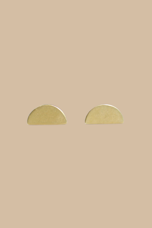 Brass Half Moon Studs