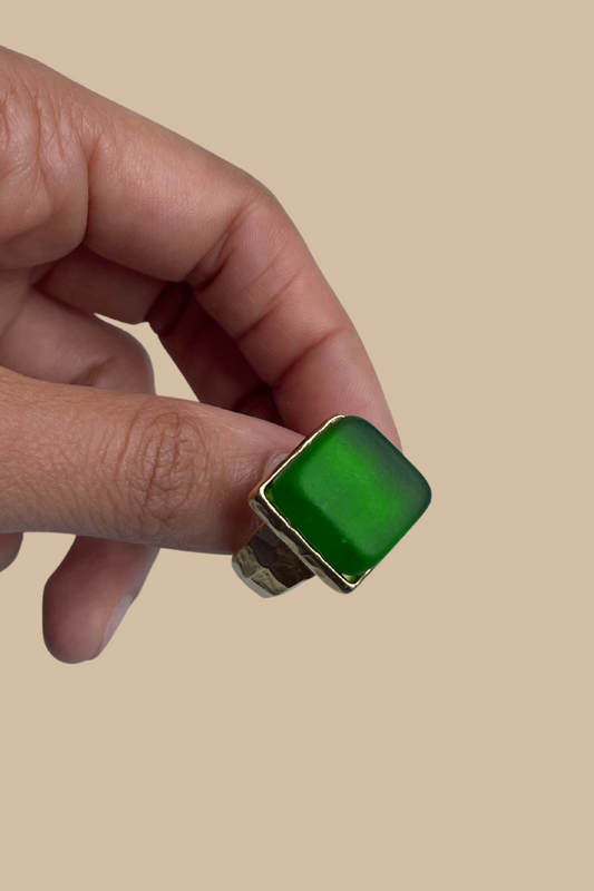 Pine Cube Ring in Gold