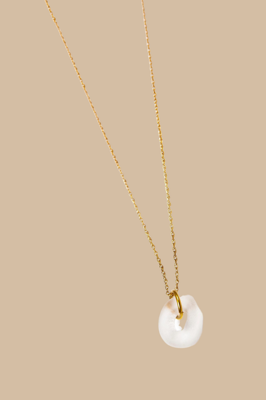 Mini Clear Glass Pendant Necklace