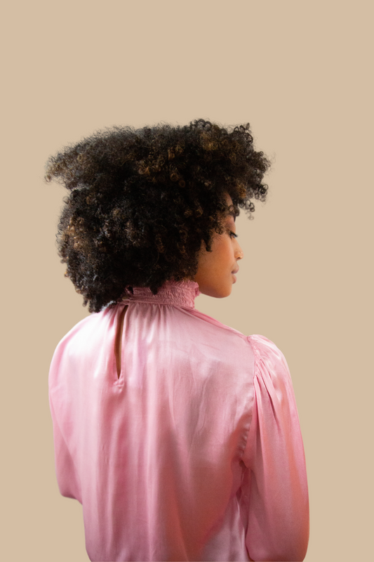 Mallika Top in Cameo Pink Silk Charmeuse