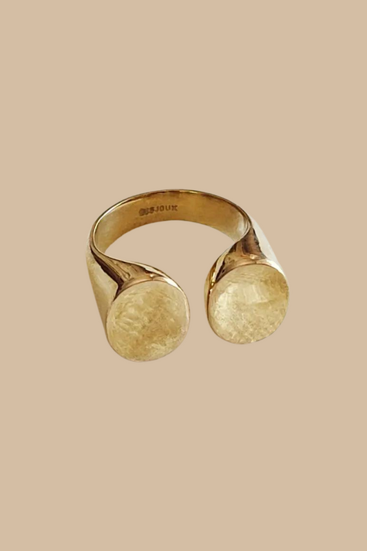 Double Signet Adjustable Ring
