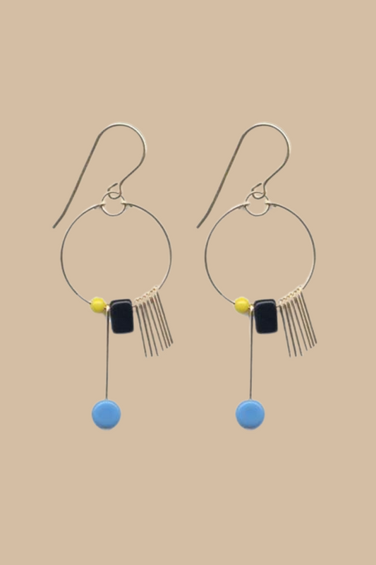 Blue Fringe Hoop
