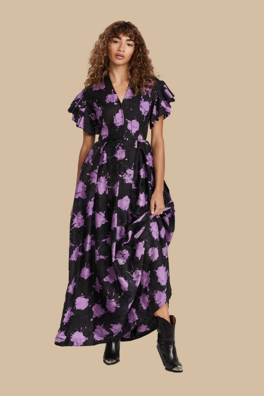 Dee Dress Black + Purple