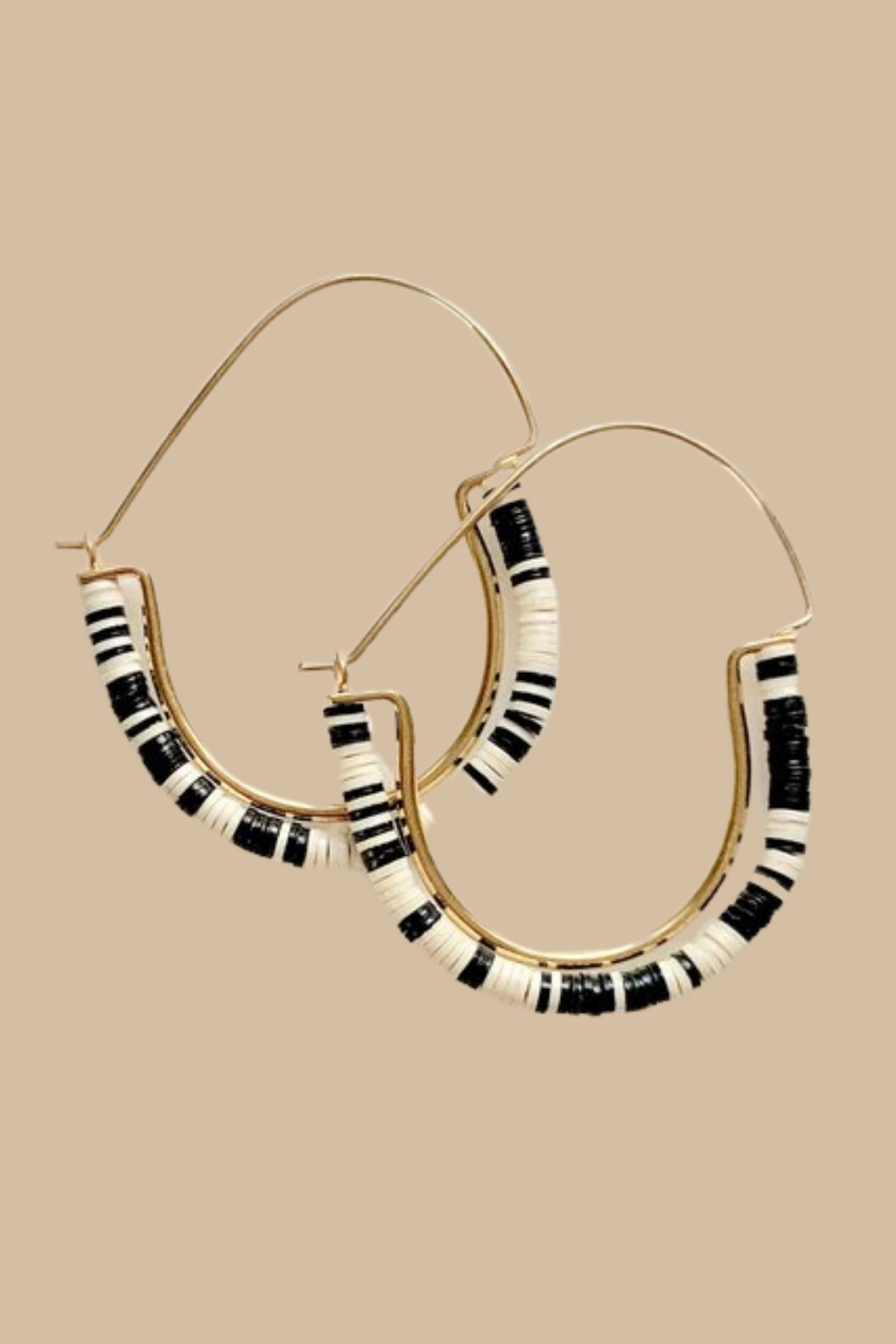 Mini Temple Hoops Black + White