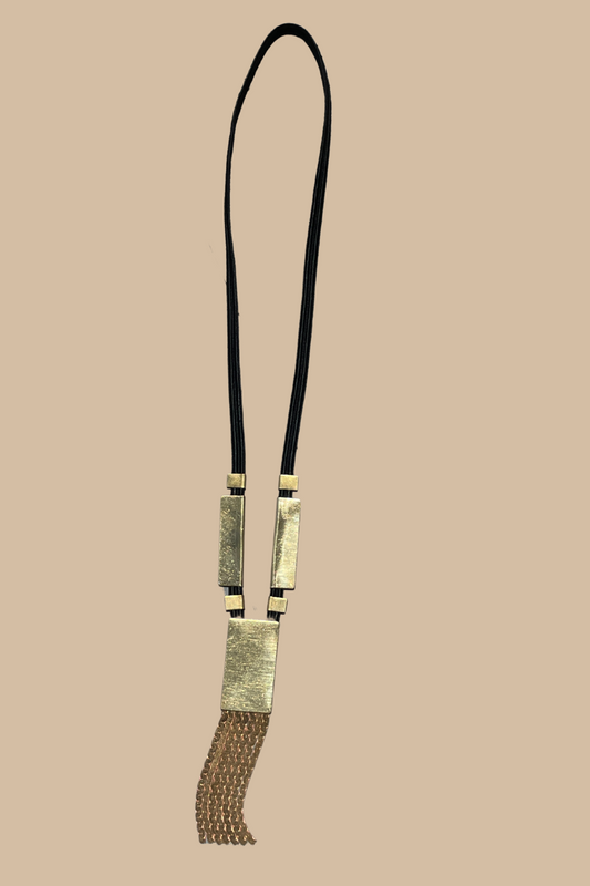 Brass Fringe Statement Necklace