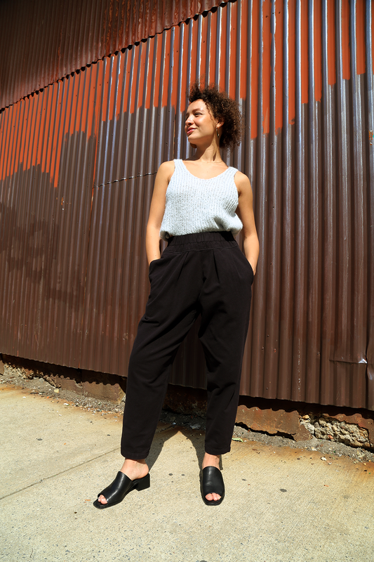 Carpenter Pants in Black Cotton Flannel