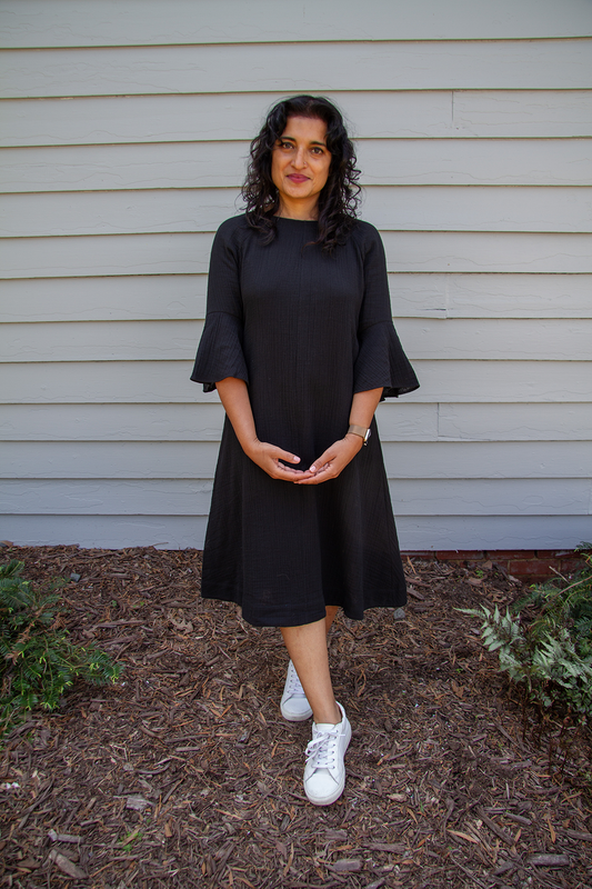 Cascade Dress, Black