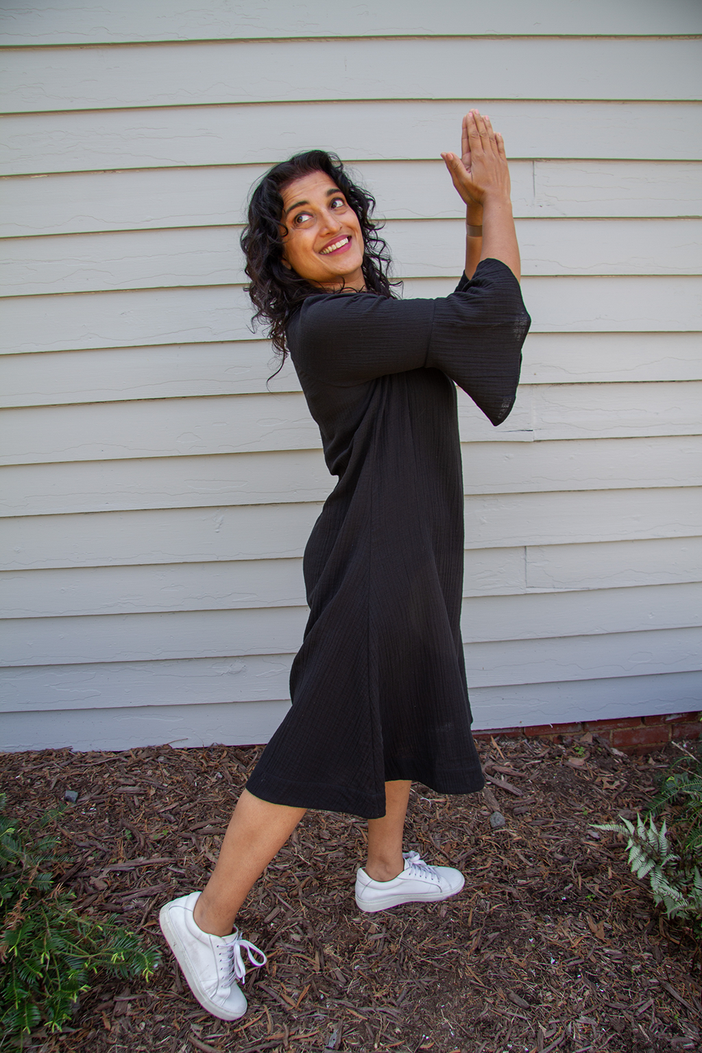 Cascade Dress, Black