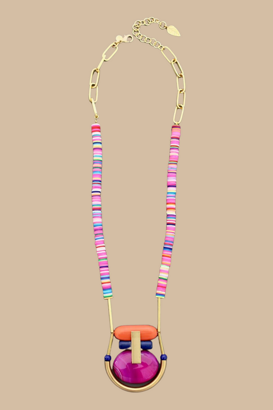 Confetti and Stacked Stone Pendant