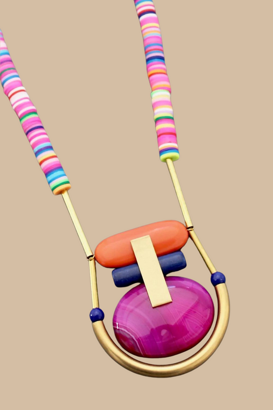 Confetti and Stacked Stone Pendant