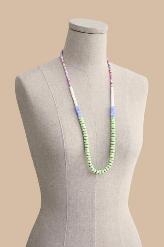 Confetti and Green Stone Necklace