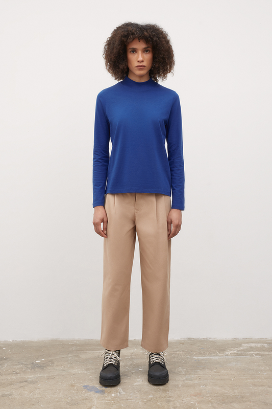 High Neck Top, Bright Blue