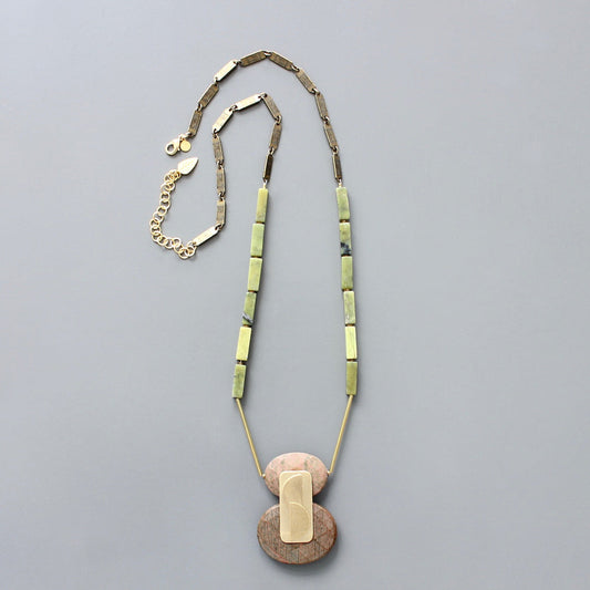 31" Jade and Jasper Necklace