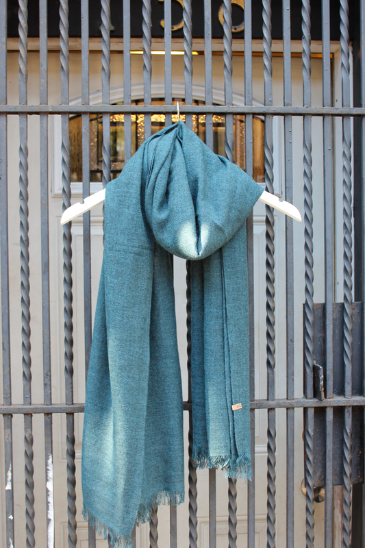 Merino Woven Scarf, Dragonfly Green