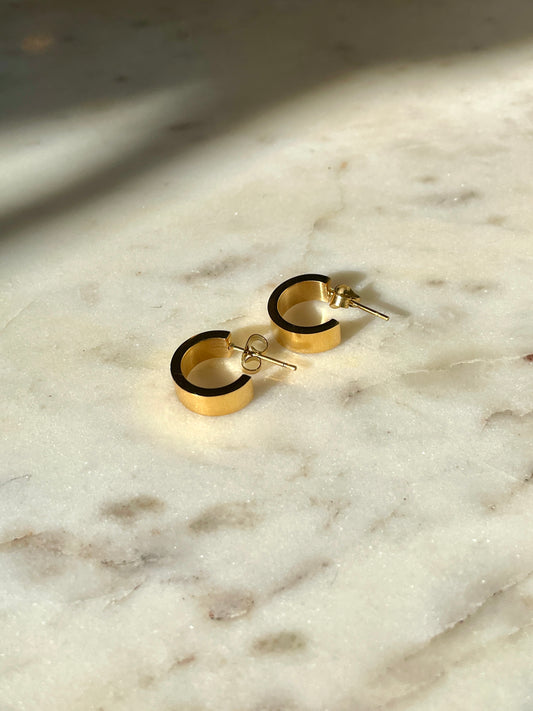 Gold Minimalist Huggie Hoop