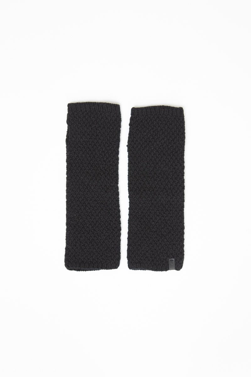Merino Moss Half Mitts, Black