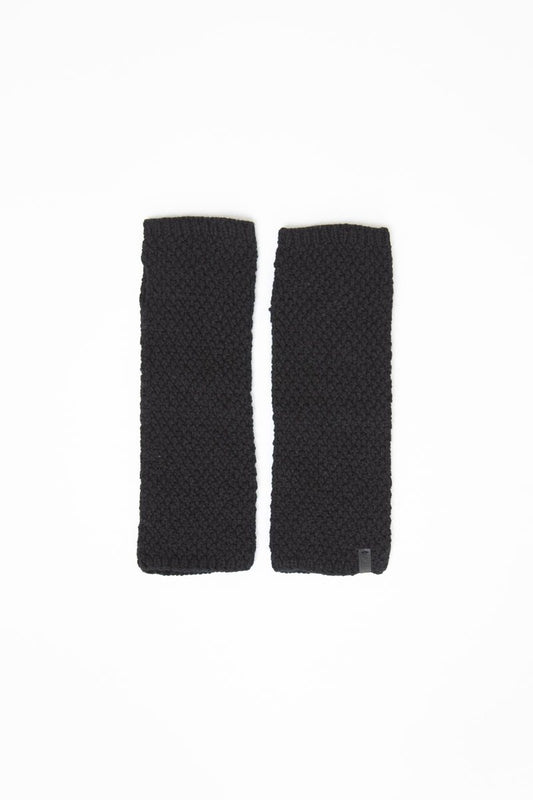 Merino Moss Half Mitts, Black