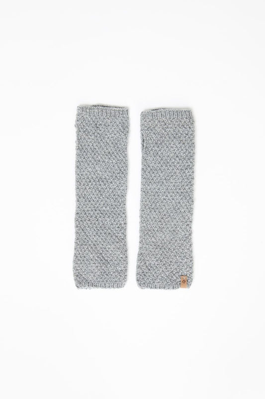 Merino Moss Half Mitts, Flint Grey