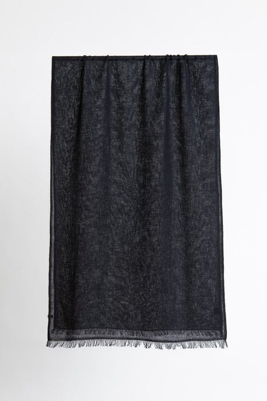 Merino Woven Scarf, Black