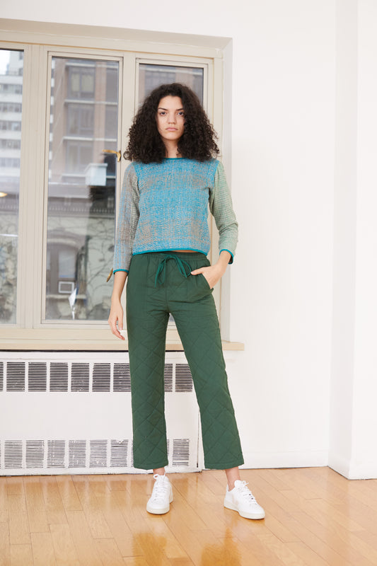 Cozy Quilted Pants in Pine