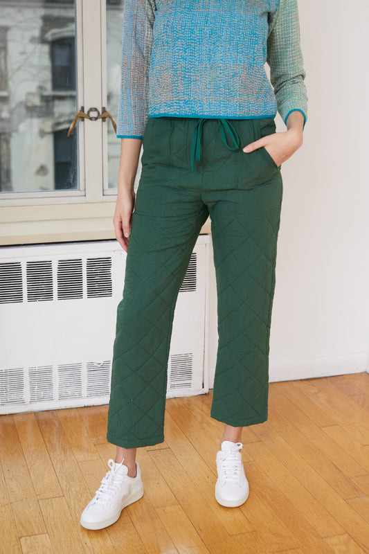 Cozy Quilted Pants in Pine