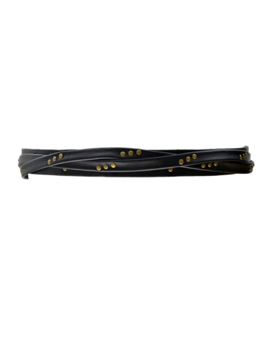 Skinny Stud Wrap Belt in Black