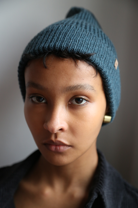 Merino Rib Hat, Dragonfly Green