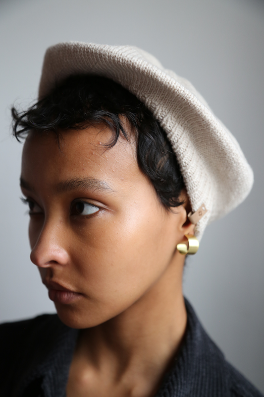 Merino Beret, Almond White