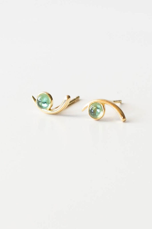Tourmaline Cove Studs Gold