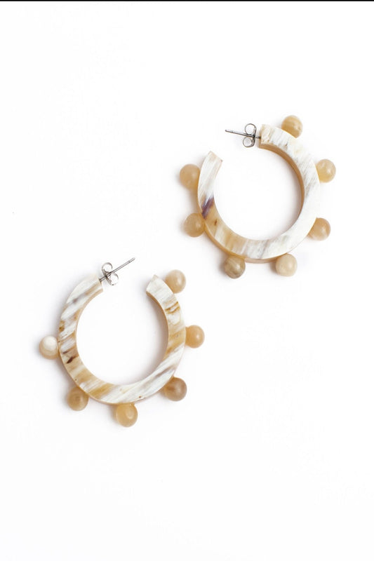 Natural Bead Hoops