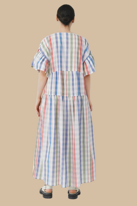 Theory Dress in Watercolor Check