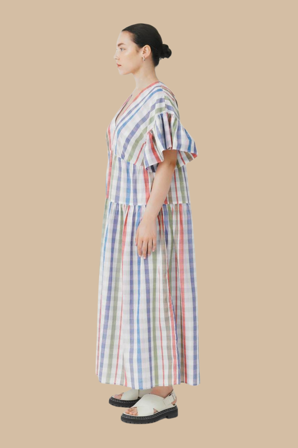 Theory Dress in Watercolor Check