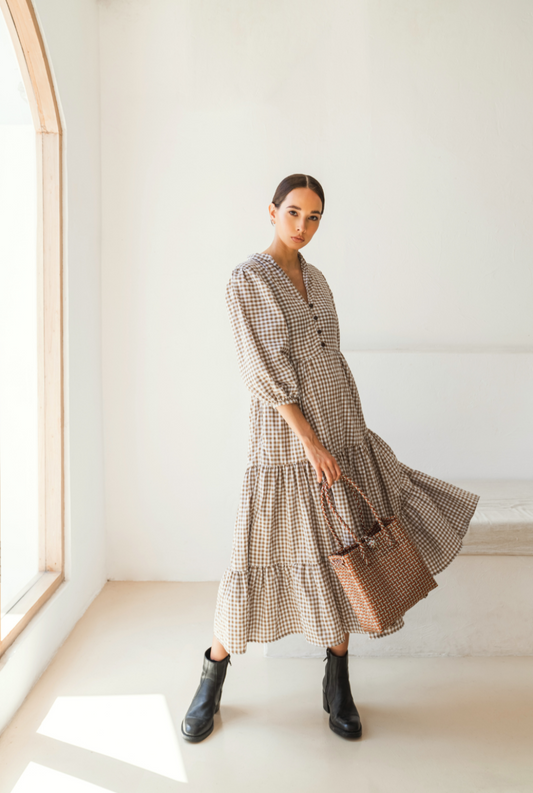 Amelia Gingham Maxi Dress
