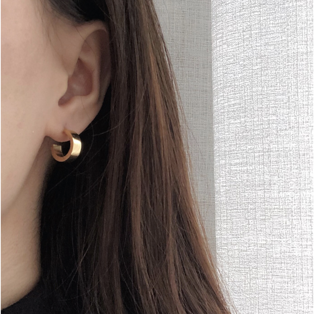 Gold Minimalist Huggie Hoop