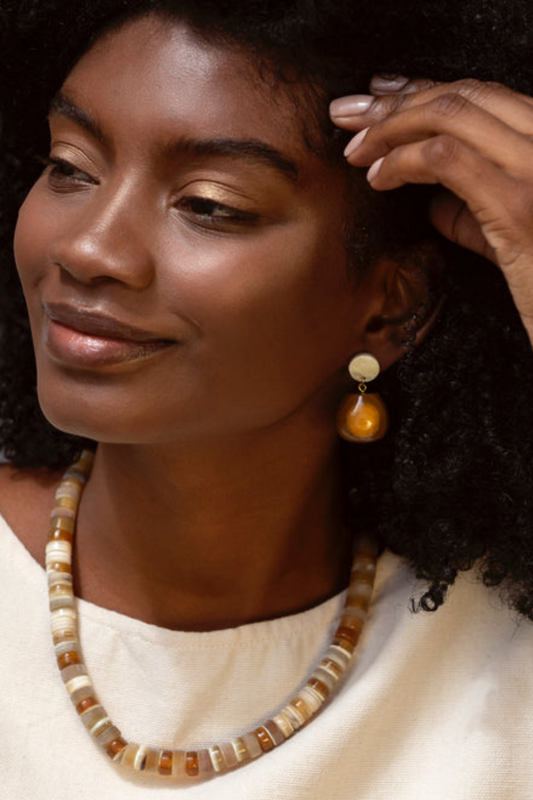 Charlotte Earrings, Mustard