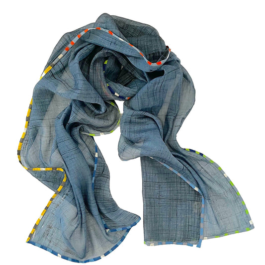 Cotton Silk Scarf in Eucalyptus
