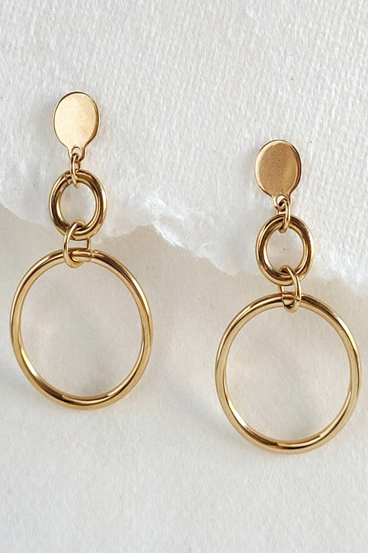 Gold Hoops Knocker Earrings