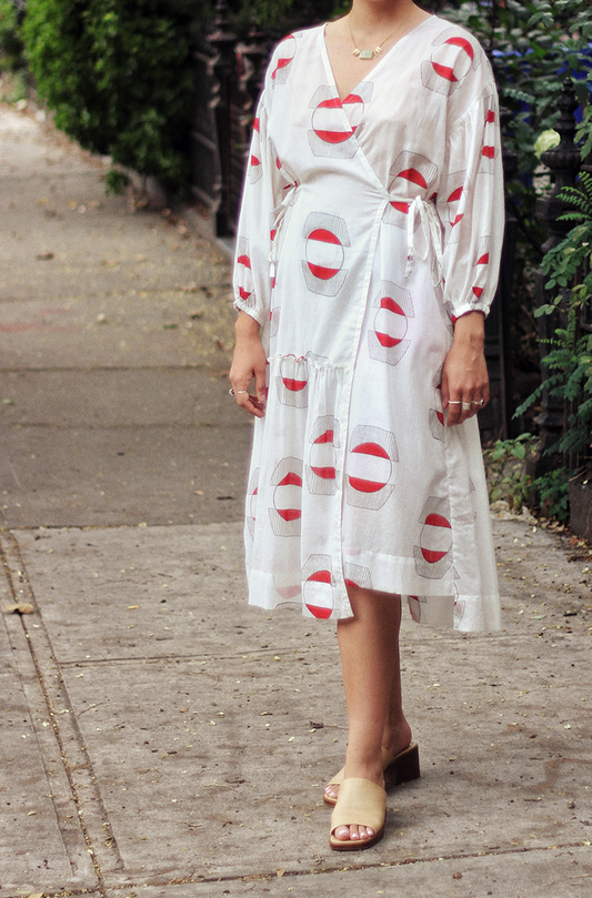 Veena Wrap Dress in Lantern