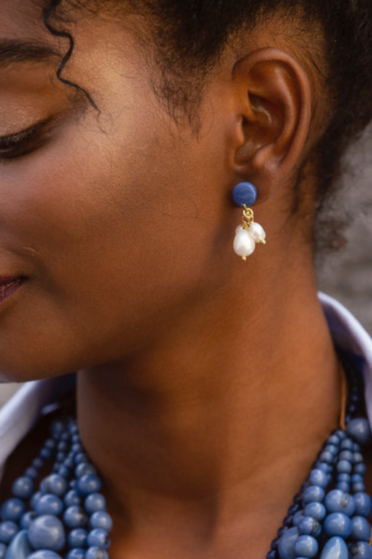 Madeline Earrings, Blue