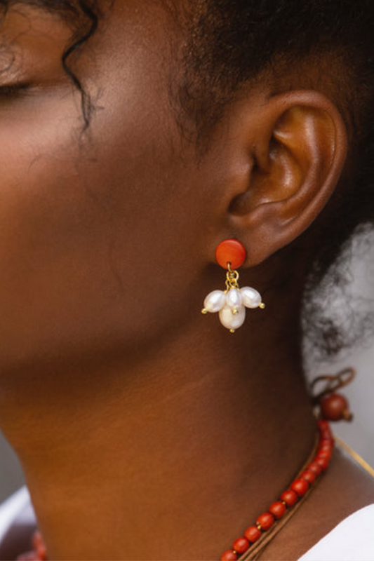 Madeline Earrings, Dahlia